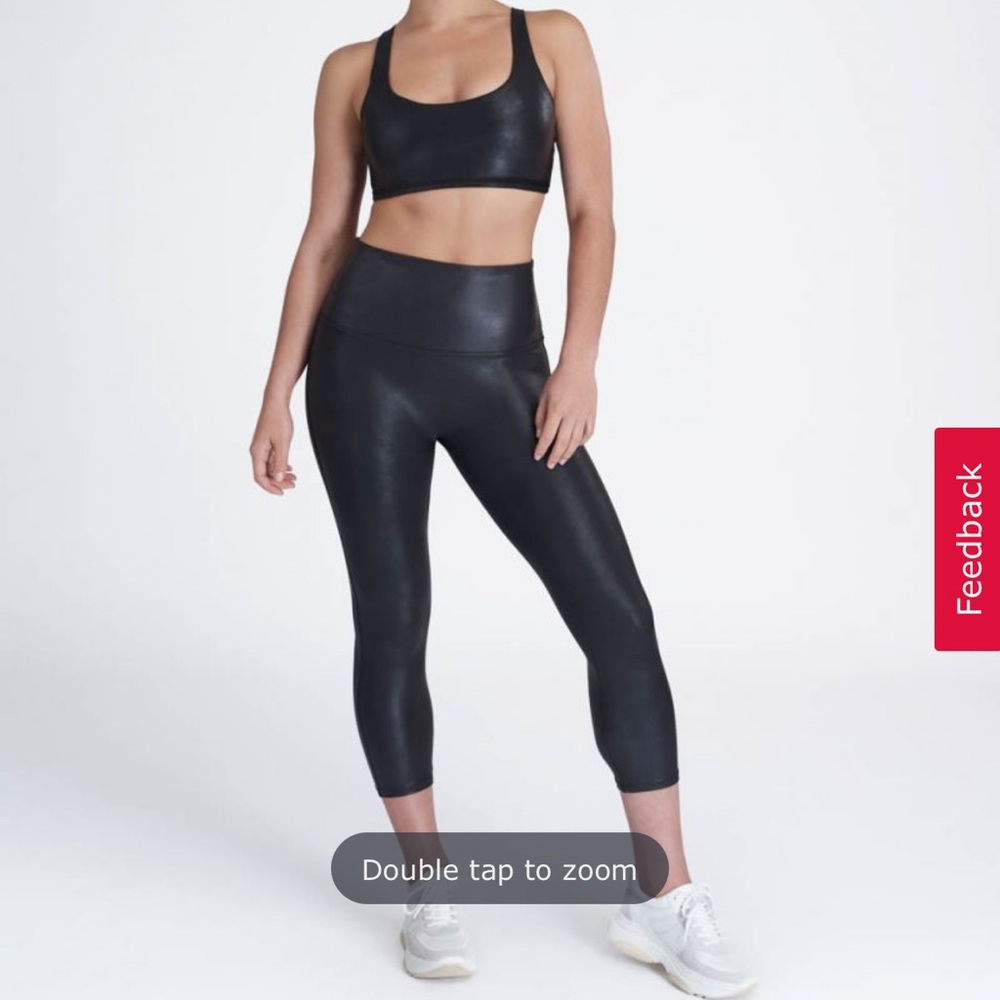 Spanx faux leather cropped leggings